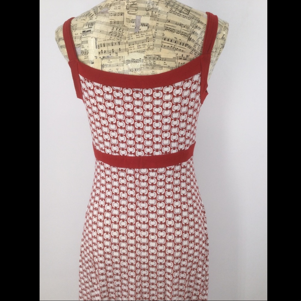Ronen Chen Med. Red &White Faux Wrap Summer Dress - Picture 8 of 13